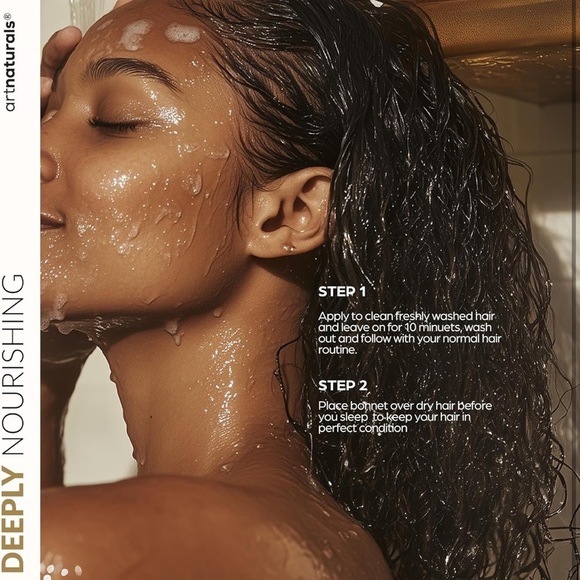 Hair Mask & Silk Bonnet Sleeping Set, Deep Conditioner Leave-In Dry Dama…​​ - Picture 6 of 7